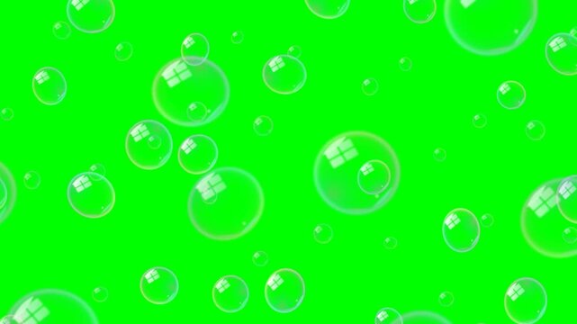 Floating Soap Bubbles 3D Green Screen Animation Loop   
