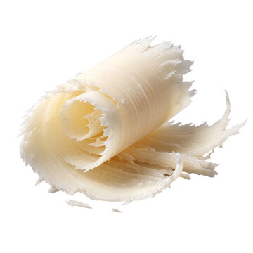 Sweet white chocolate curl isolated
