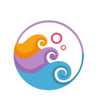 Stylized waves and bubbles in a circle