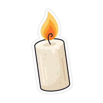 Glowing Flame Candle Die Cut Sticker Design