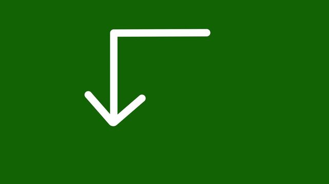 corner arrow down right icon animation. arrow corner moving down animation icon.