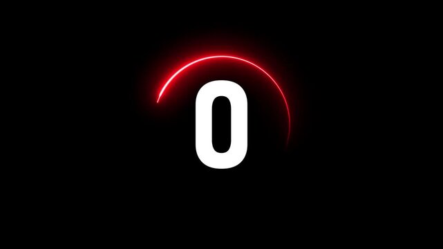 5 second countdown timer animation number text from 5 to 0 with interesting circle animation. Circle countdown timer 5 sec animation.