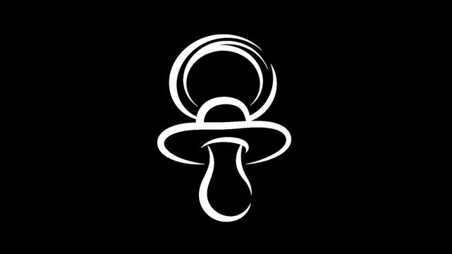 Animated white pacifier icon with alpha channel