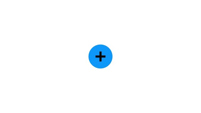 Circular button with a black plus sign icon animation. Medical cross icon. White circular button with plus sign icon animation representing healthcare protection.