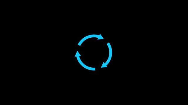 Reverse arrow icons in thin outline style for replace, refresh, swap, and directional interface design animation on with black background.