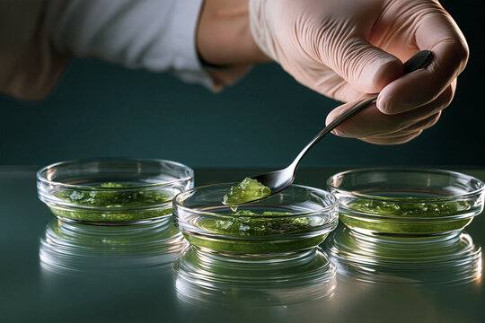 Scientist Testing Seaweed Gel Texture