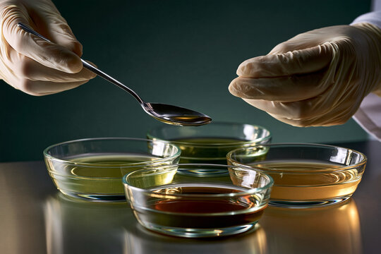 Scientist Testing Seaweed Gel Texture