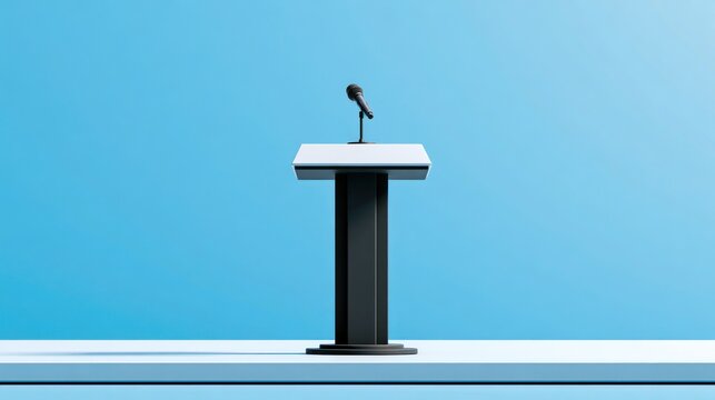 Presentation podium microphone stage