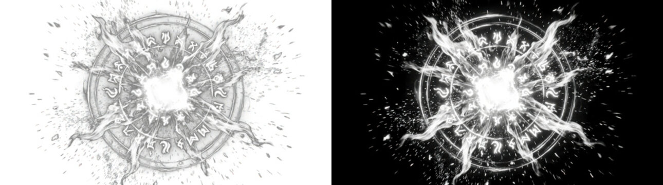 Png of magical glowing summoning circle with ancient runes and swirling ethereal flames, mystical fantasy portal effect isolated on transparent background