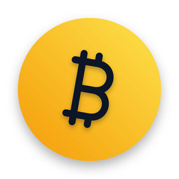 Bitcoin cryptocurrency logo icon isolated on a transparent background
