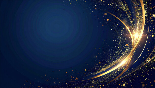 Premium deep navy blue background with champagne gold light halo 2
