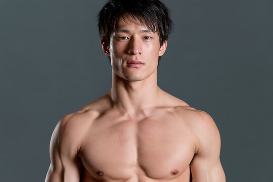 鍛え抜かれた肉体を持つ日本人男性のポートレート