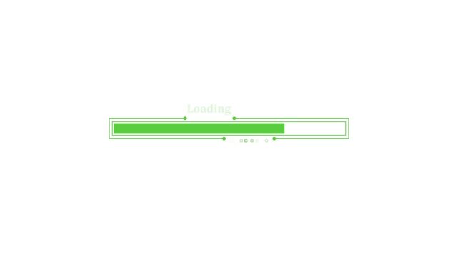 Minimal waiting loading label and a partially filled progress bar animation, Waiting progress loading bar animated