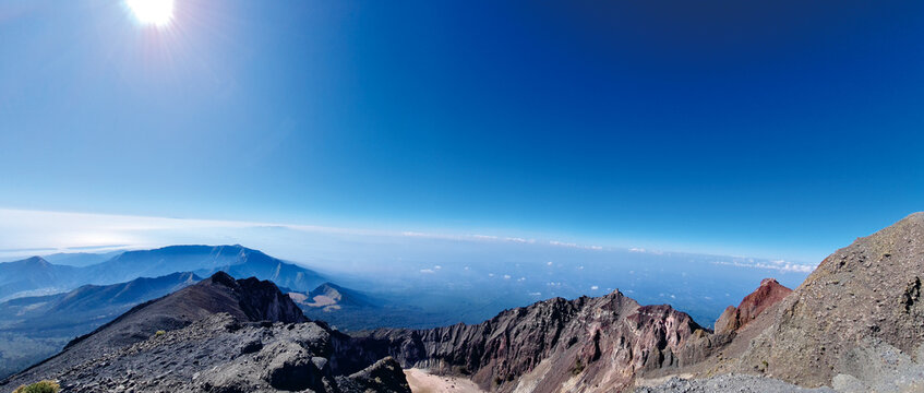 panorama of the mountains in winter