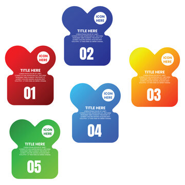 Four Part Rounded Square Infographic with Numbered Content and Colorful Sections