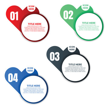 Four Stage Diagonal Connection Infographic with Numbered Circles and Text Sections