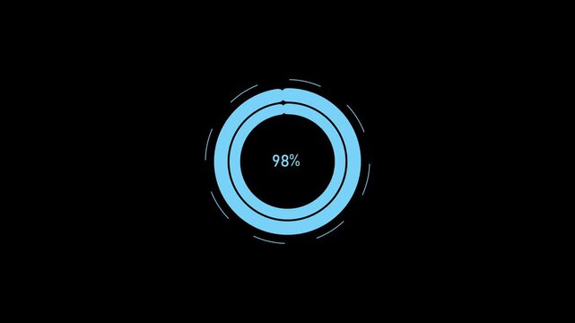 Circular progress indicator showing percentage modern minimal ui design animation