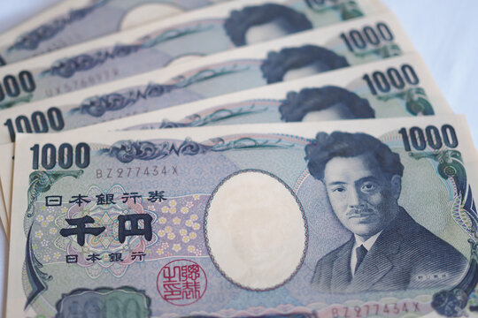 Japanese Yen money. close up of the Japanese yen. currency of Japan that is used to change, buy, sell, accumulate, invest, financial, exchange rate, value, accounting, international exchange