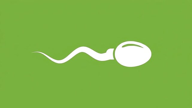 Animated sperm cell swimming across vibrant green background stock footage clip animation