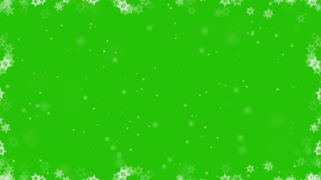 Animated floating snowflakes forming a decorative border