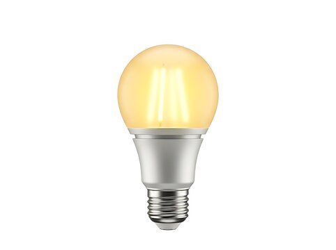 LED Light Bulb Energy Saving Lamp Bulb E27 3D, Soft Claymorphism Glossy Accents Style, Home Lighting Electric Hardware Fixture Render