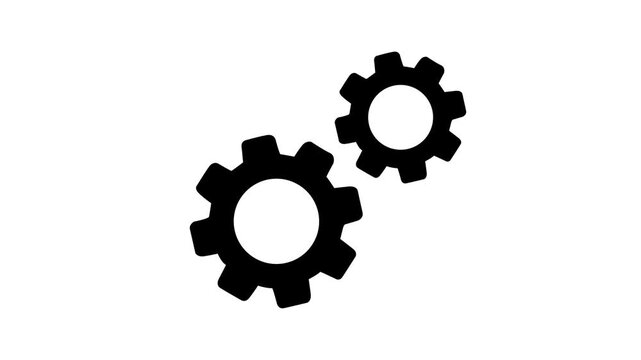 setting icon with spinning gears icon animated. Technology gear icon concept animation