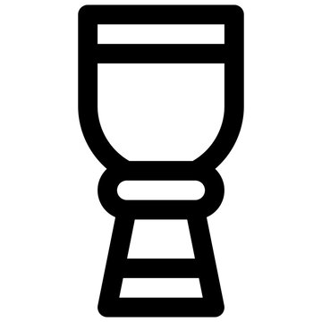 Djembe. Editable stroke vector icon.