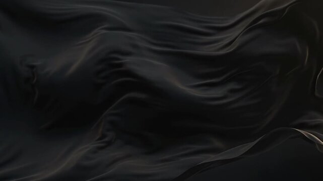 Silk Fabric Flowing Smoothly with Dark Waves for Luxury Motion Backgrounds