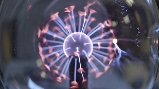 Plasma Electrical Discharge Inside Glass Sphere During Laboratory Experiment