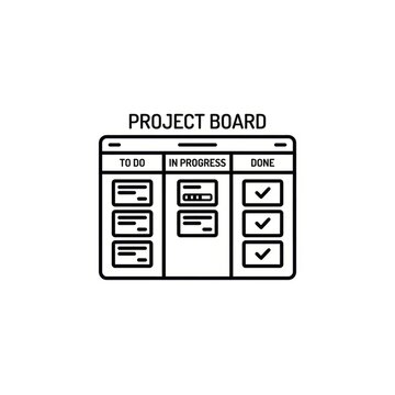 Organized project management board with to-do in progress and done sections.