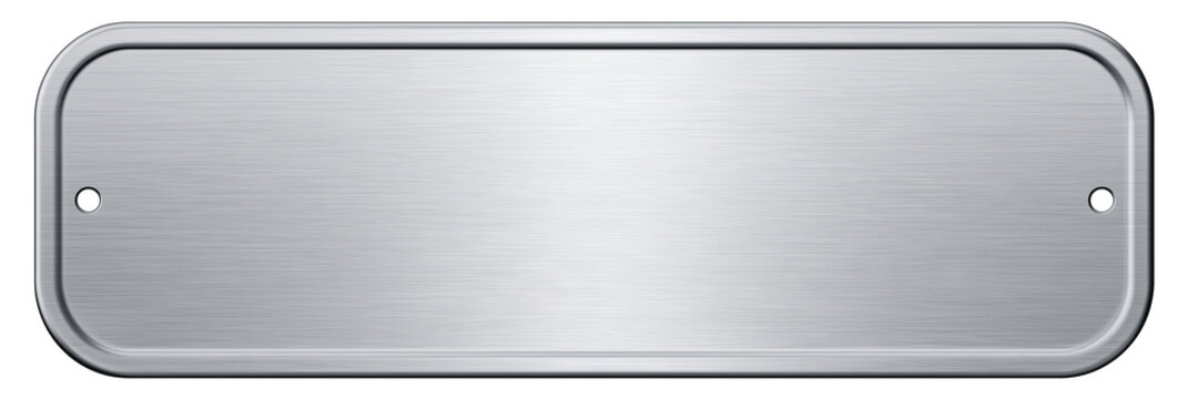 Blank brushed aluminum metal product label plate with mounting holes