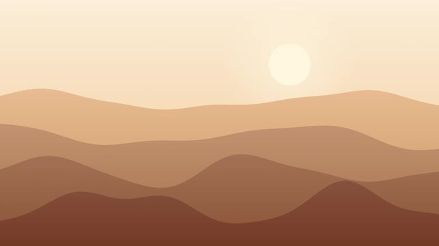 Desert dune layered waves flowing in gentle parallax seamless loop