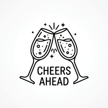 Elegant celebration toast with cheerful text for joyful gatherings.