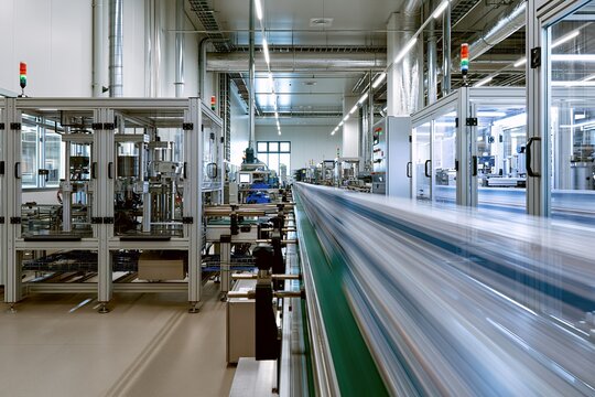 先進的な自動化生産ラインが動く最新鋭の工場
