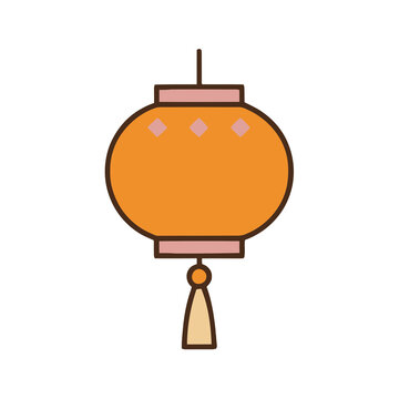 Orange lantern with tassel