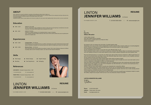 Minimal Creative Resume Template Layout