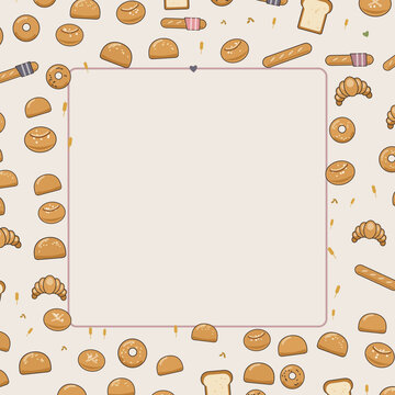 Fresh Bakery Breads Frame Border Design