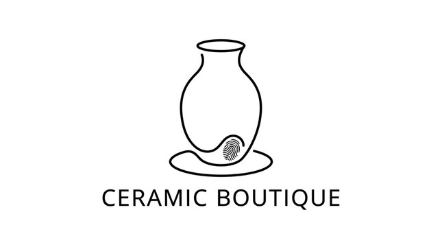Handmade ceramic vase with fingerprint detail