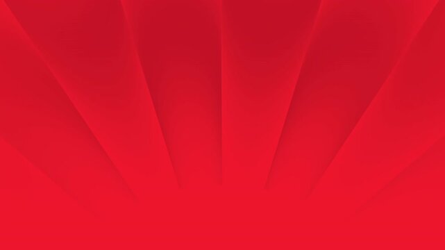 Red background with radiating stripes and shadows creating a dynamic sunburst effect pattern. Ideal for digital designs and abstract backgrounds.