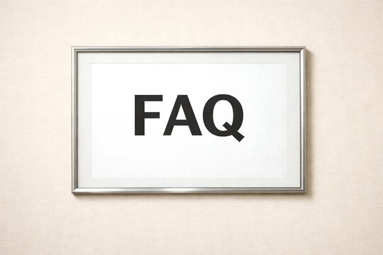 よくある質問FAQ表示の額縁が飾られた情報提供素材