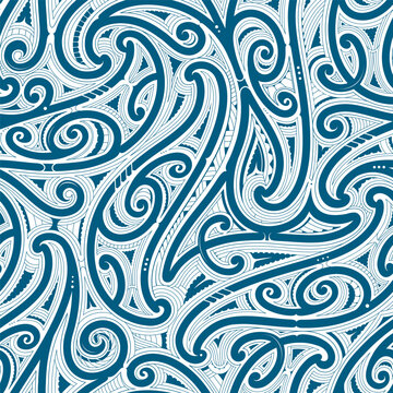 Seamless fabric ornament with Polynesian style motif