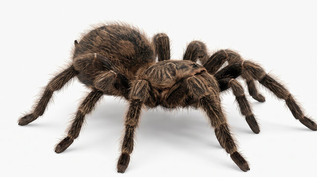 Giant Hairy Brown Tarantula Spider Isolated Creepy Crawly Halloween Arachnid 3D Render