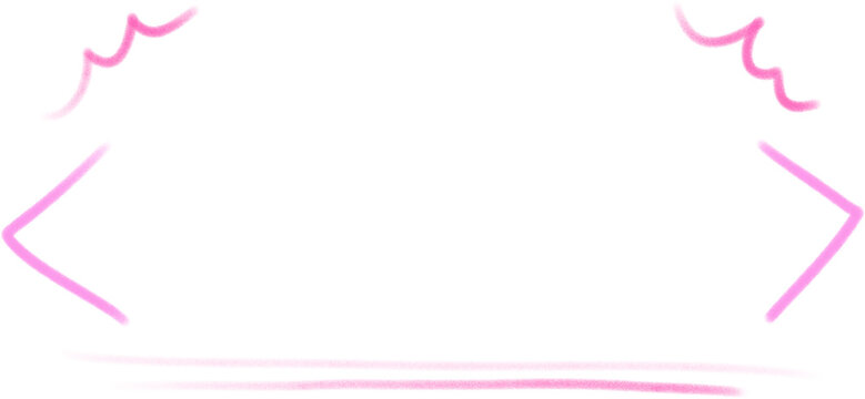 Pink Hand Drawn Emphasis Frame with Brackets and Underline Isolated on Transparent Background