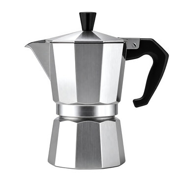 mokapot coffee maker isolated on transparent background