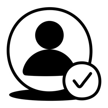 Hand-drawn doodle of a candidate profile with a check mark, representing candidate validation and confirmation during a formal recruitment review.