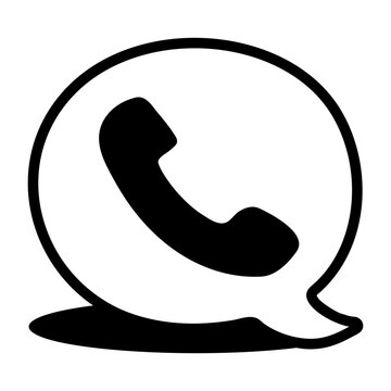 Hand-drawn doodle of a phone inside a speech bubble, representing a reference check and direct contact with a candidate reference during review.