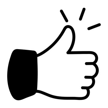 Hand-drawn doodle of a thumbs-up hand, representing appreciation, positive feedback, approval, and recognition within the workplace for employees.