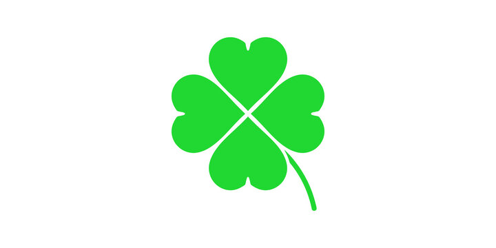 Green four leaf clover vector graphic representing good luck and fortune.