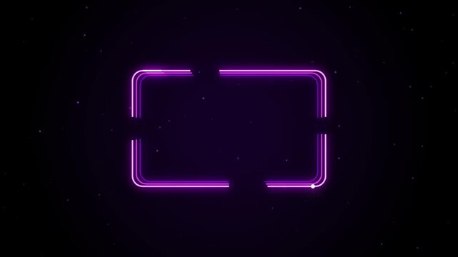 Purple neon rounded corner frame animation