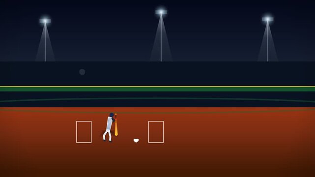 Baseball batter connects with a soaring hit